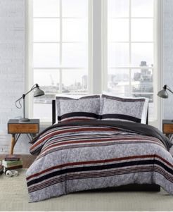 Warren Stripe 3 Piece Comforter Set, King Bedding