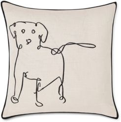 20" L x 20" W Doodle Dog Embroidered Square Pillow Bedding