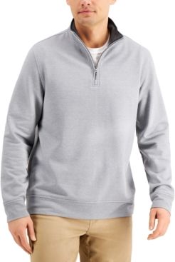 Stretch Quarter-Zip Fleece Sweatshirt, Created for Macy's