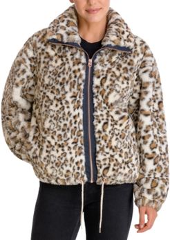 Leopard-Print Faux-Fur Coat