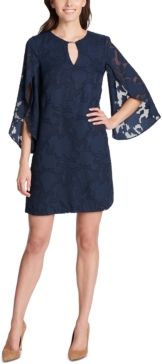 Floral-Burnout Shift Dress