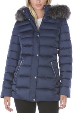 Inc Faux-Fur Trim Hooded Puffer Coat, Created for Macy's