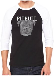 Pitbull Face Men's Raglan Word Art T-shirt