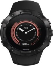 5 Men's All Black Silicon Strap Compact Gps Sports Watch, 46mm