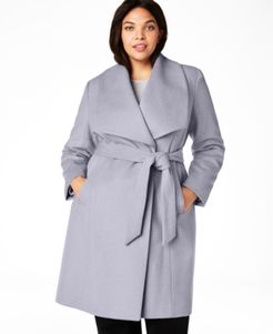 Plus Size Belted Wrap Coat