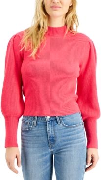 Ribbed Puff-Sleeve Sweater, Created for Macy's