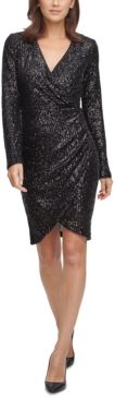 Sequin Side-Ruched Sheath Dress