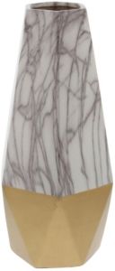 Large Contemporary Style Marble and Ceramic Vase with Geometric Silhouette