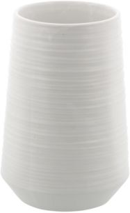 Wide, Round Porcelain Vase with Ridged Texture
