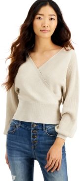 Inc Metallic Surplice Sweater, Created for Macy's