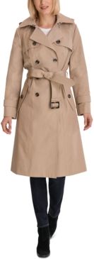 Double-Breasted Hooded Trench Coat