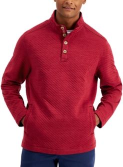 Quilted Crest Mock-Neck Shirt