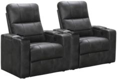 Thomas Power Faux Leather Recliner, Set of 2