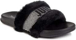 Steady Faux Fur Sandal Slide Women's Shoes