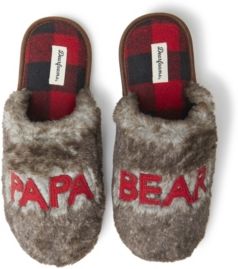 Furry Papa Bear Scuff Matching Family Slippers