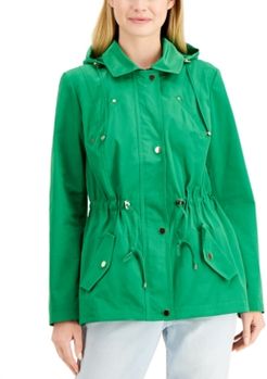 Petite Water-Resistant Hooded Anorak Jacket, Created for Macy's
