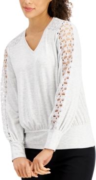 Lace-Sleeve Top, Created for Macy's