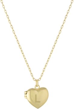 Initial Heart Locket Pendant Necklace in 18k Gold-Plated Sterling Silver, 16" + 2" extender, Created for Macy's