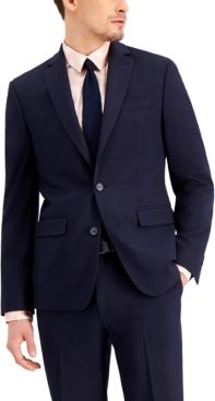 Inc Men's Slim-Fit Navy Solid Suit Jacket, Created for Macy's