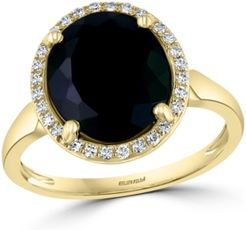 Effy Diamond (1/8 ct. t.w.) & Onyx (12 x 10mm) Statement Ring In 14k Gold