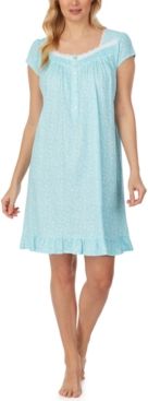 Lace-Trim Cotton Short Nightgown