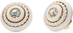 Gold-Tone Crystal Colored Stud Earrings