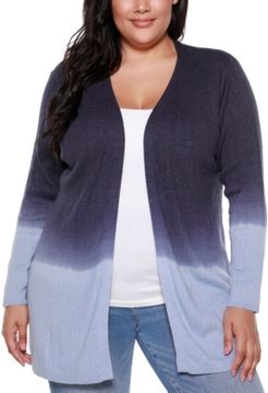 Copper Label Plus Size Women's Dip Dye Long Sleeve Cardigan