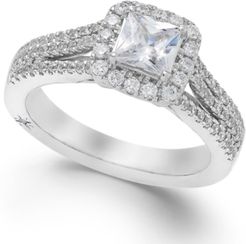 Diamond Princess Halo Engagement Ring (1-1/5 ct. t.w.) by Marchesa in 18K White, Yellow or Rose Gold, Created for Macy's