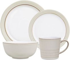 Natural Canvas Stoneware 4-Piece Place Setting