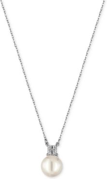 Silver-Tone Imitation Pearl Pendant Necklace
