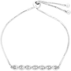 Diamond Twist Bolo Bracelet (1/4 ct. t.w.) in Sterling Silver, Created for Macy's