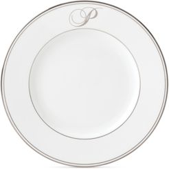 Federal Platinum Monogram Dinner Plate, Script Letters