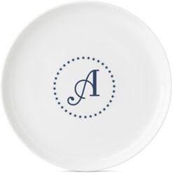 Navy Dots Monogram Accent Plate