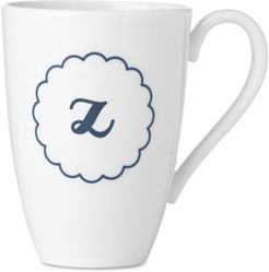 Navy Scallop Monogram Mug