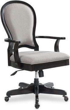 Clinton Hill Ebony Home Office Round Back Upholstered Desk Chair