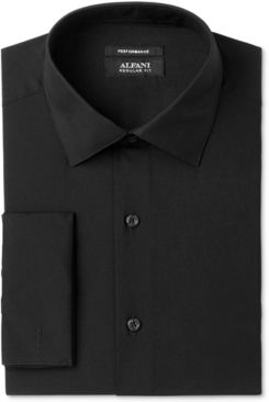 AlfaTech by Alfani Men's Solid French Cuff Slim-Fit Dress Shirt, Created for Macy's