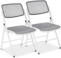 ProGrid Mesh Seat and Back Folding Chair (Set Of 2)