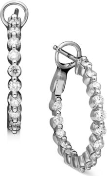 Diamond Hoop Earrings in 14k White Gold (1 ct. t.w.)