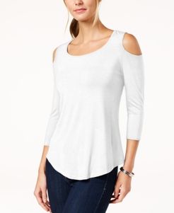 Petite Cold-Shoulder Top, Created for Macy's