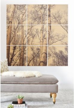 Olivia St. Claire Winter Birch Tree 9-Pc. Printed Wood Wall Mural