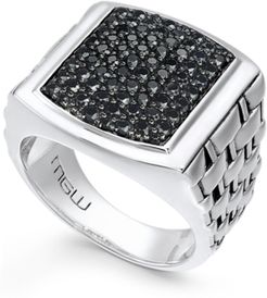 Sterling Silver Ring, Black Sapphire Square (2 ct. t.w.)