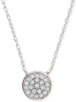 Diamond Accent Button Pendant Necklace in Sterling Silver, 15" + 1" extender, Created for Macy's
