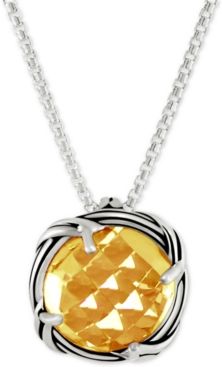 Citrine Adjustable Pendant Necklace (4 ct. t.w.) in Sterling Silver