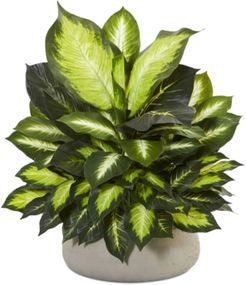 Giant Dieffenbachia Artificial Plant in Stone Planter