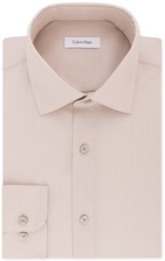 Steel Men's Classic-Fit Non-Iron Performance Herringbone Spread Collar Dress Shirt