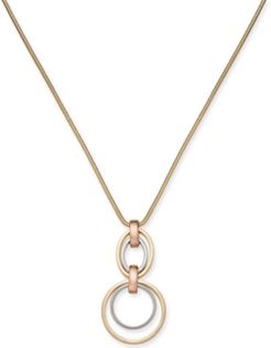 Two-Tone Hoop Link Pendant Necklace, 32 + 2" extender, Created for Macy's