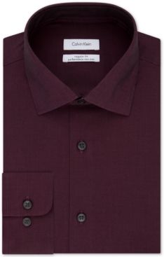 Steel Men's Classic-Fit Non-Iron Performance Herringbone Spread Collar Dress Shirt