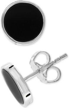 Effy Men's Onyx (8mm) Stud Earrings in Sterling Silver