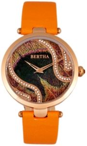 Quartz Trisha Collection Orange Leather Watch 39Mm