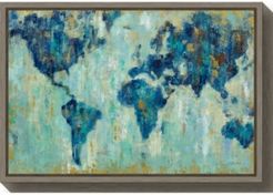 Map of the World by Silvia Vassileva Canvas Framed Art